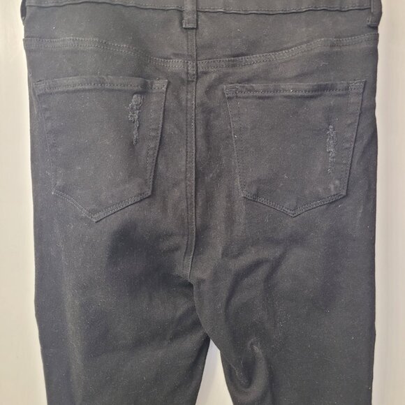 Wax Jean Collection - Black Women Distressed Stretched Jeans - Size 13/31 - Picture 10 of 15